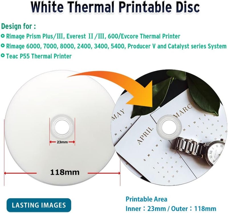 PlexDisc DVD-R 4.7GB 16X White Thermal Hub Printable - 100 Disc Spindle (FFP) - 632-415-BX - Image 1